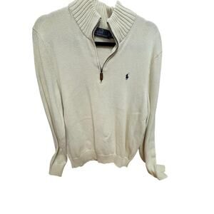Polo Ralph Lauren Cream Off White Half Zip Sweater